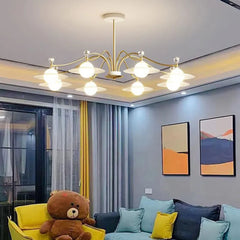 Gold Statement Pendant Light For Bedroom Carins Metal & Glass Ip20