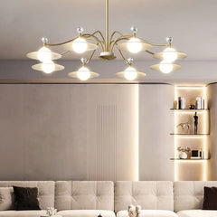 Gold Statement Pendant Light For Bedroom Carins Metal & Glass Ip20