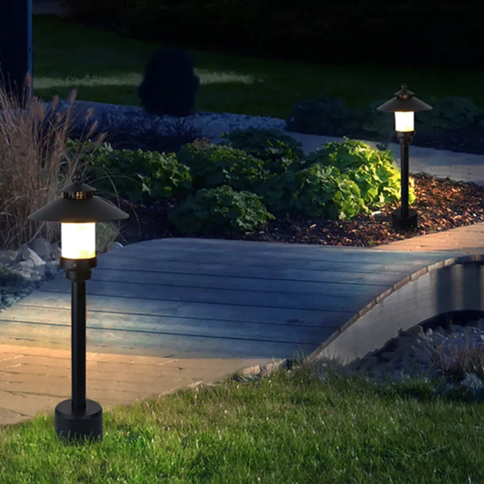 Black Post & Bollard Light Carins Metal Outdoor Ip65 Led