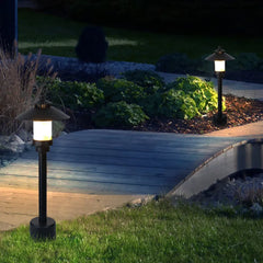 Black Post & Bollard Light Carins Metal Outdoor Ip65 Led