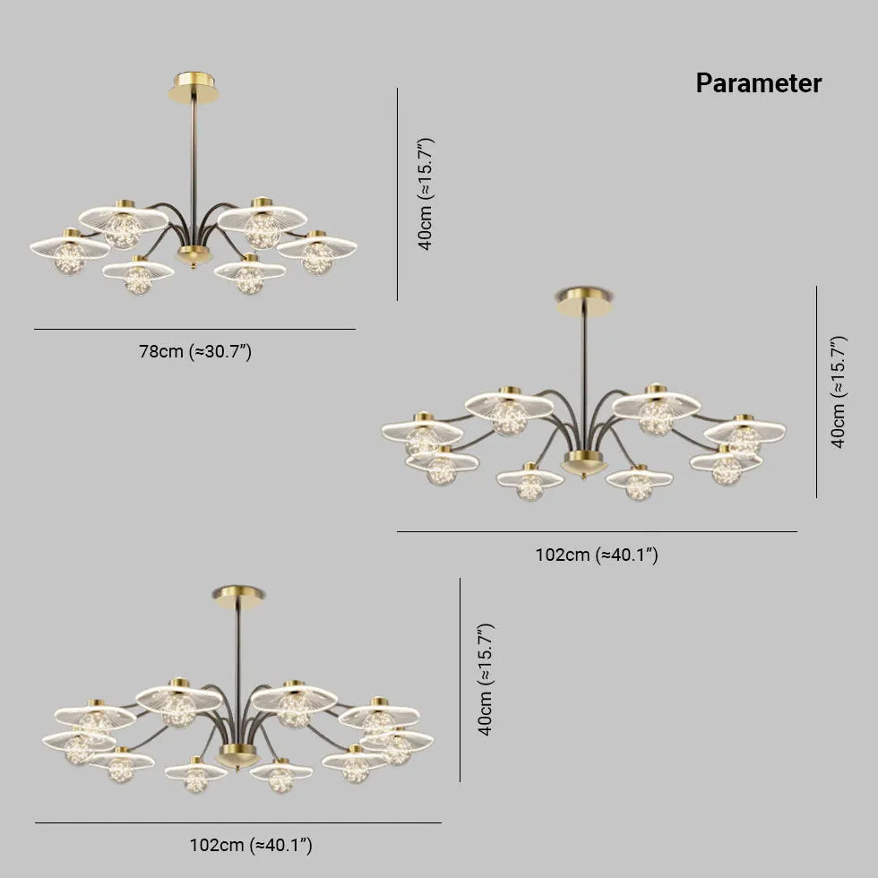 Chandelier For Bedroom Carins Metal & Acrylic Ip20