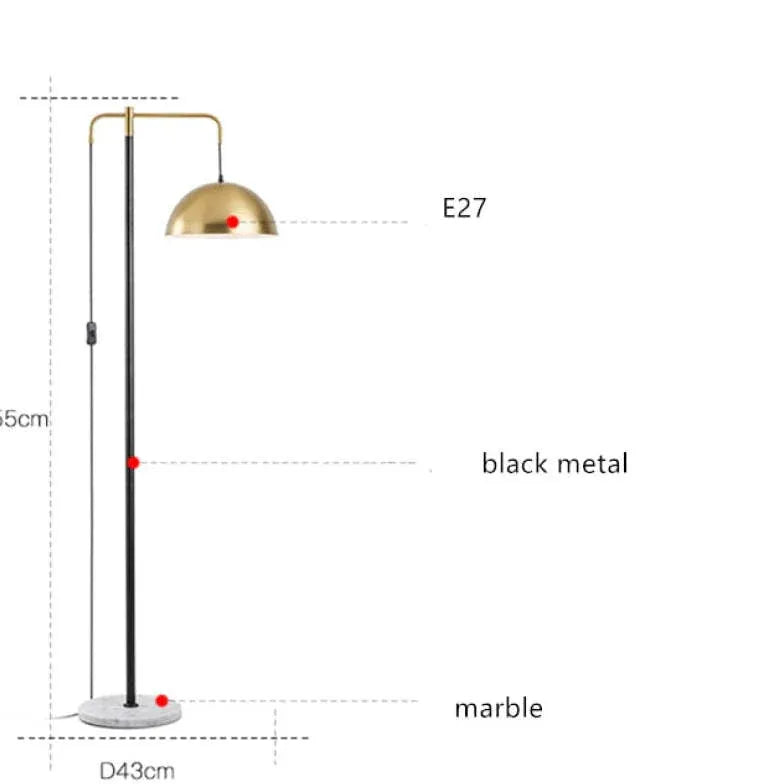 Gold Floor Lamp For Living Room Carins Metal Led