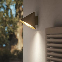 Black Corner Wall Light Cone Carins Metal Outdoor Led Warm White