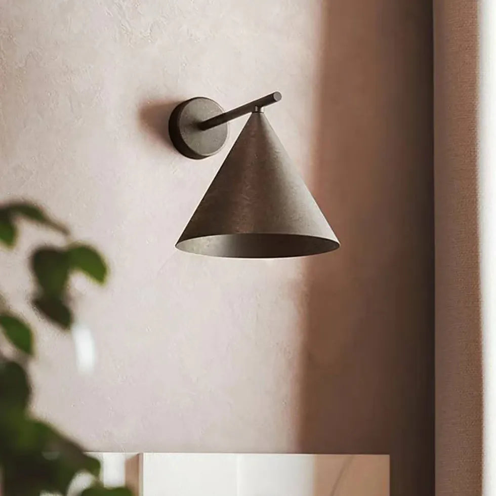 Black Corner Wall Light Cone Carins Metal Outdoor Led Warm White