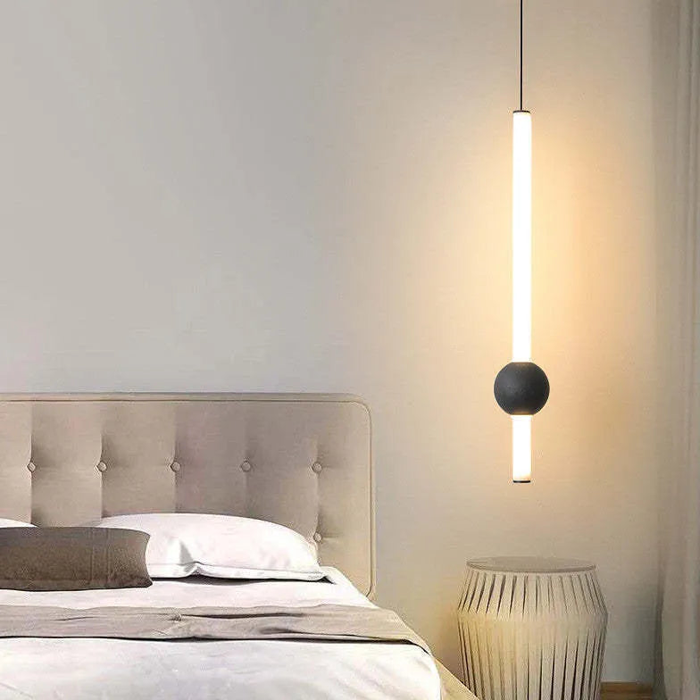 Bedside Pendant Light For Bedroom Linear Modern Metal