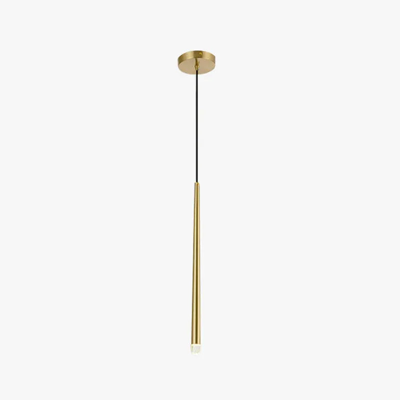 Gold Light Single Pendant For Bedroom Linear Modern Acrylic Warm White