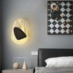 Black Flush Wall Light Modern Metal & Acrylic