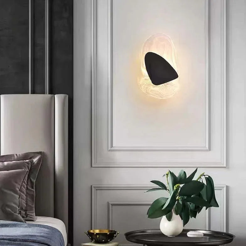 Black Flush Wall Light Modern Metal & Acrylic