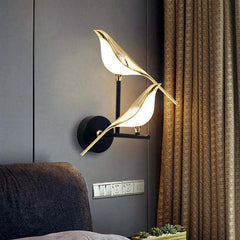 Clifford Minimalist Magpie Bird Double Arm Wall Light