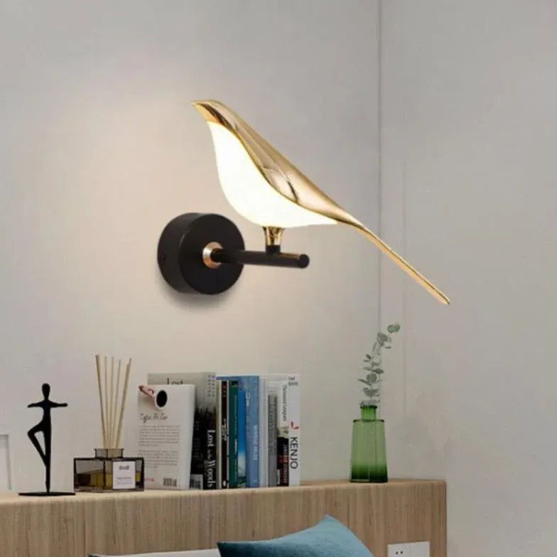 Clifford Minimalist Magpie Bird Double Arm Wall Light