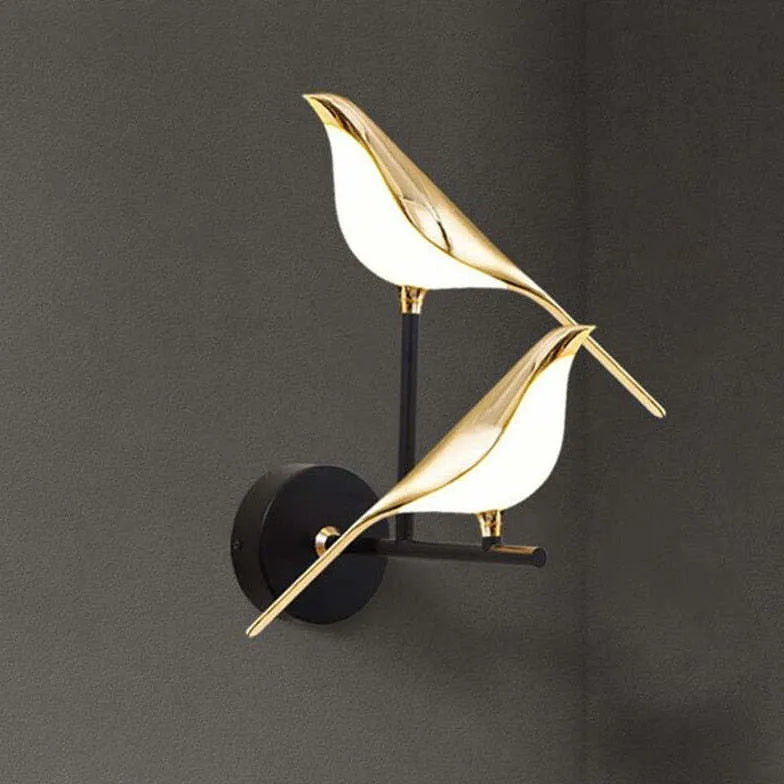 Clifford Minimalist Magpie Bird Double Arm Wall Light