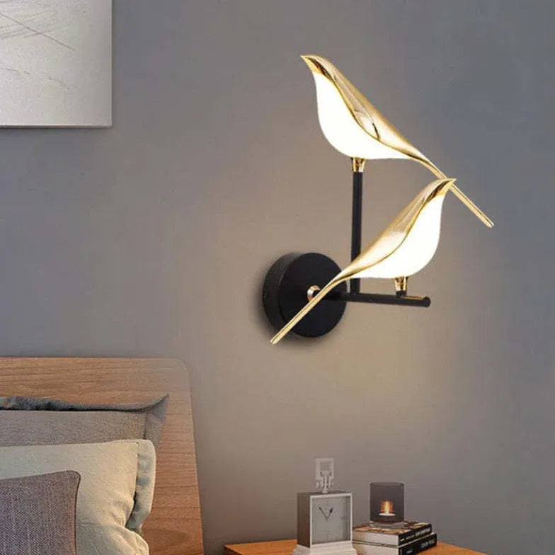 Clifford Minimalist Magpie Bird Double Arm Wall Light