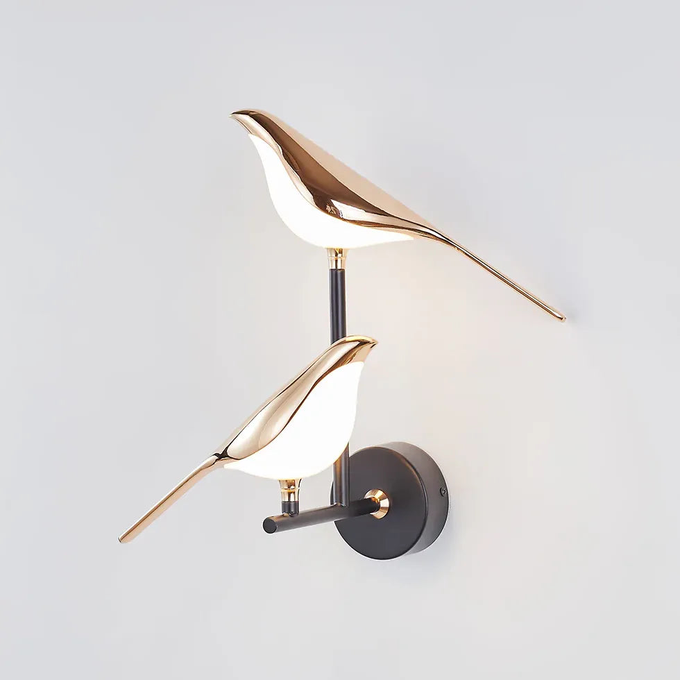 Clifford Minimalist Magpie Bird Double Arm Wall Light