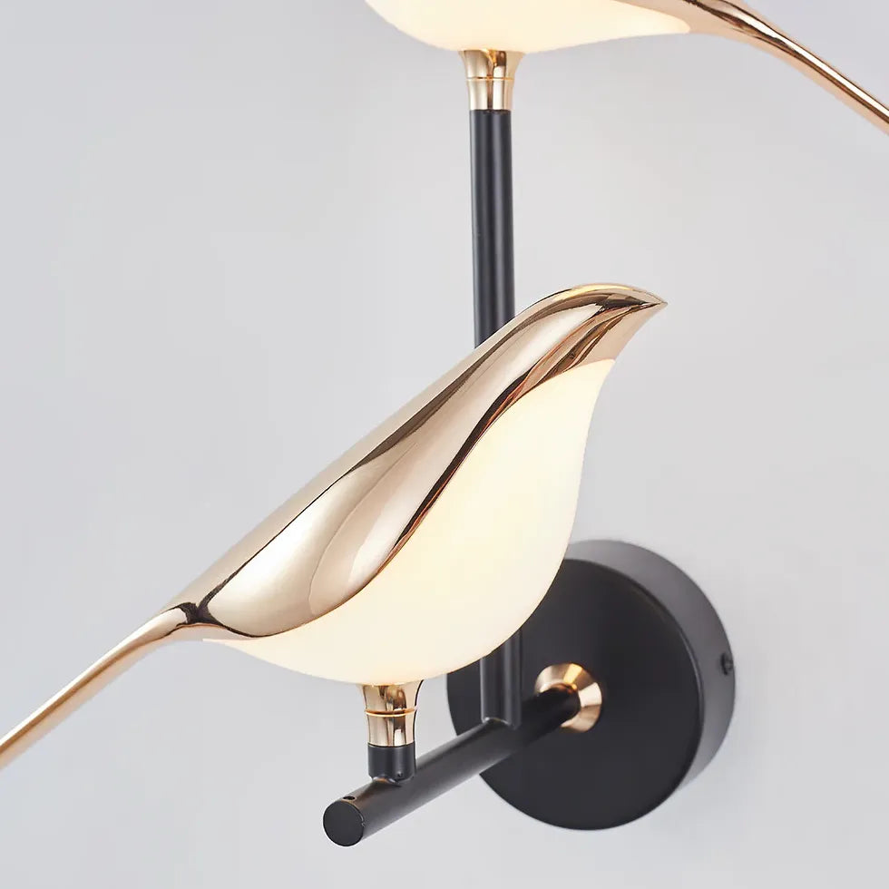 Clifford Minimalist Magpie Bird Double Arm Wall Light