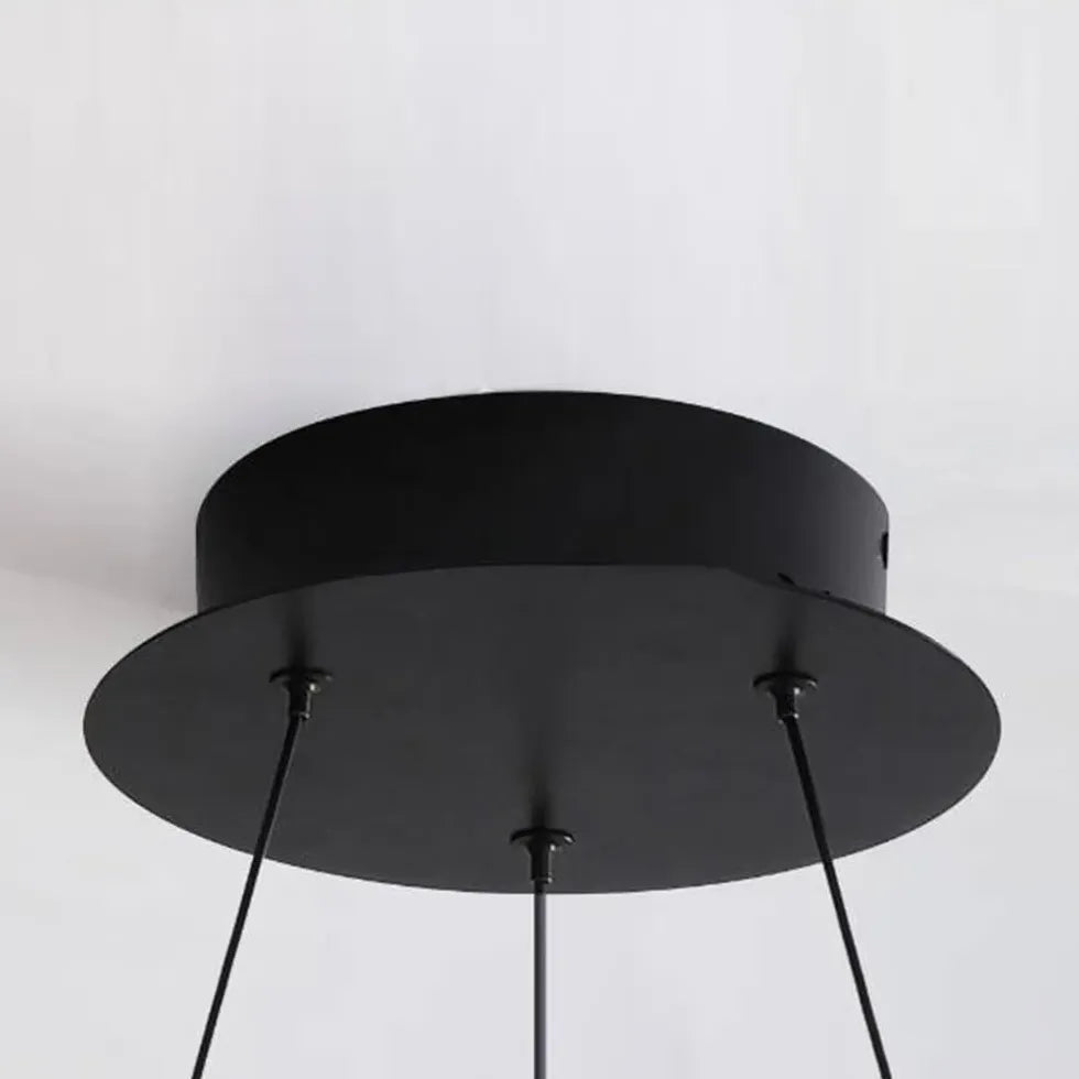 Black Statement Pendant Light For Bedroom Clifford Metal & Acrylic Ip20 Warm White