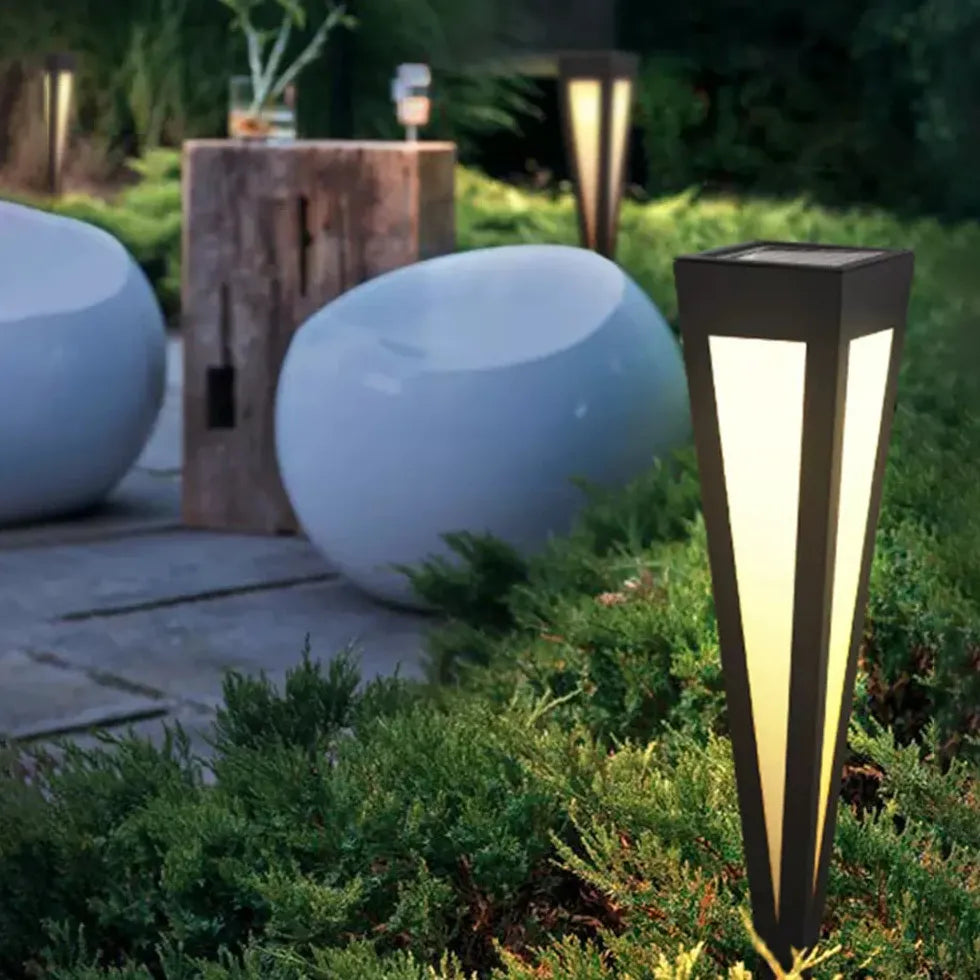 Black Solar Hybrid Linear Cole Metal & Acrylic Led Outdoor Solar