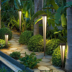 Black Solar Hybrid Linear Cole Metal & Acrylic Led Outdoor Solar