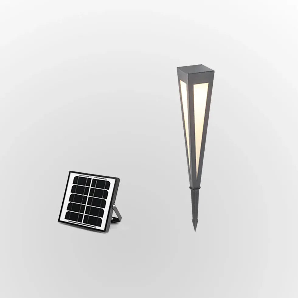 Black Solar Hybrid Linear Cole Metal & Acrylic Led Outdoor Solar