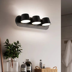 Black Multi Arm Wall Light For Bathroom Cooley Metal & Acrylic Warm White Ip44 Led