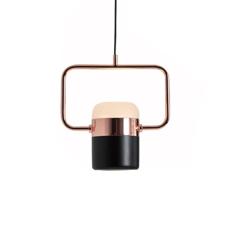 Black Light Single Pendant For Study Room Scandinavian Metal & Glass