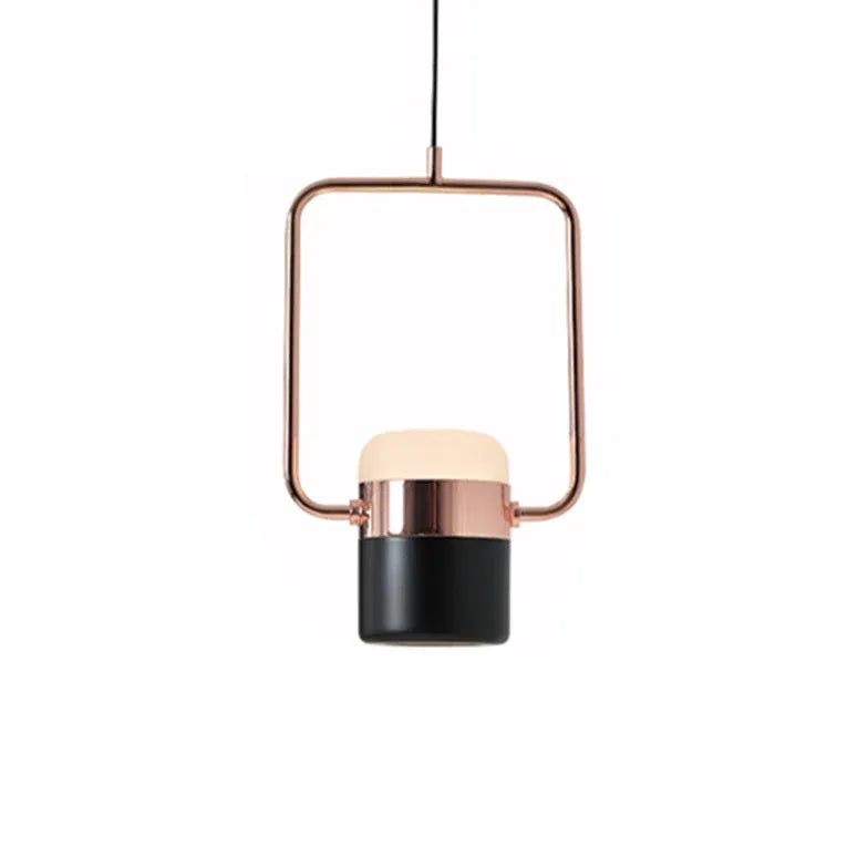 Black Light Single Pendant For Study Room Scandinavian Metal & Glass