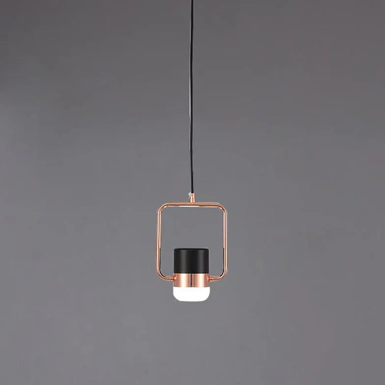 Black Light Single Pendant For Study Room Scandinavian Metal & Glass