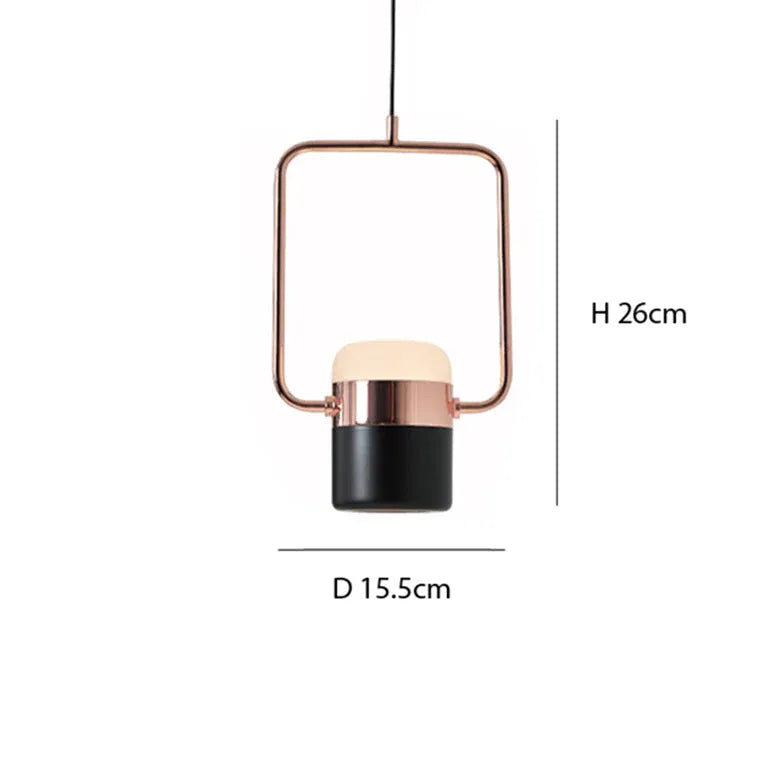 Black Light Single Pendant For Study Room Scandinavian Metal & Glass