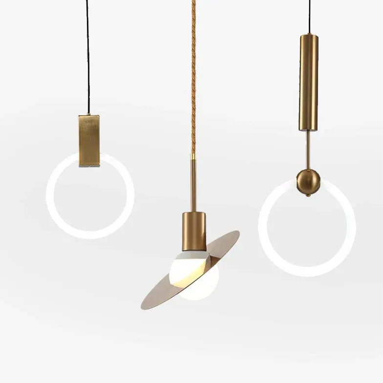 Gold Light Single Pendant For Bedroom Cooley Metal & Glass Led