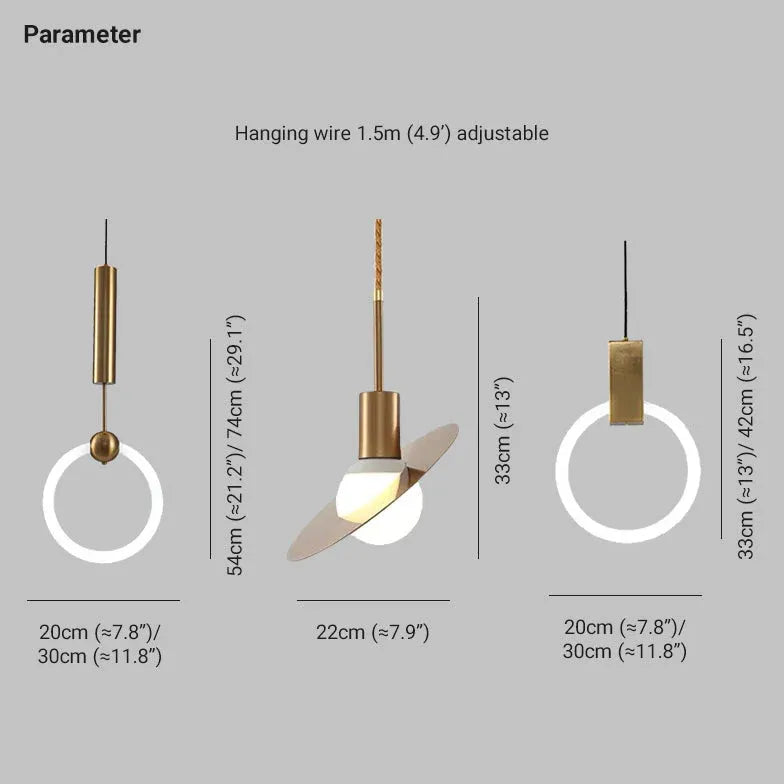 Gold Light Single Pendant For Bedroom Cooley Metal & Glass Led