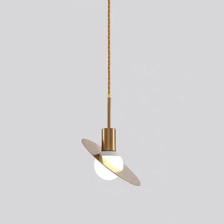 Gold Light Single Pendant For Bedroom Cooley Metal & Glass Led