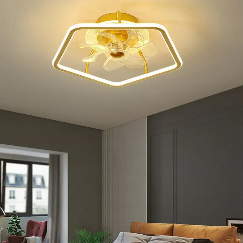 Black Ceiling Fan With Light For Bedroom Edge Metal Dimmable Ip20 Led