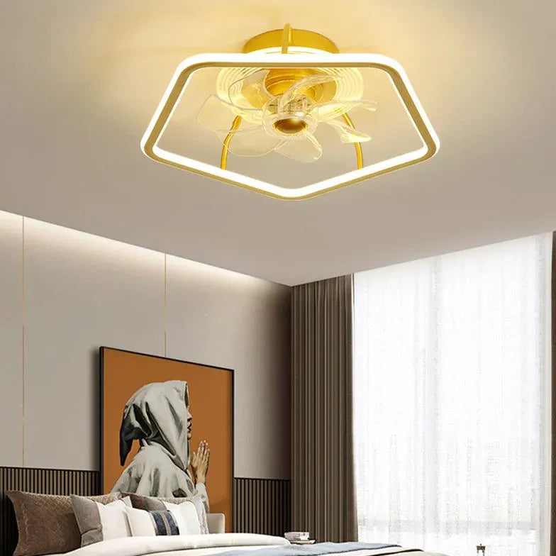 Black Ceiling Fan With Light For Bedroom Edge Metal Dimmable Ip20 Led