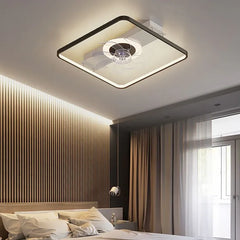 Black Ceiling Fan With Light For Bedroom Edge Metal Ip20 Led