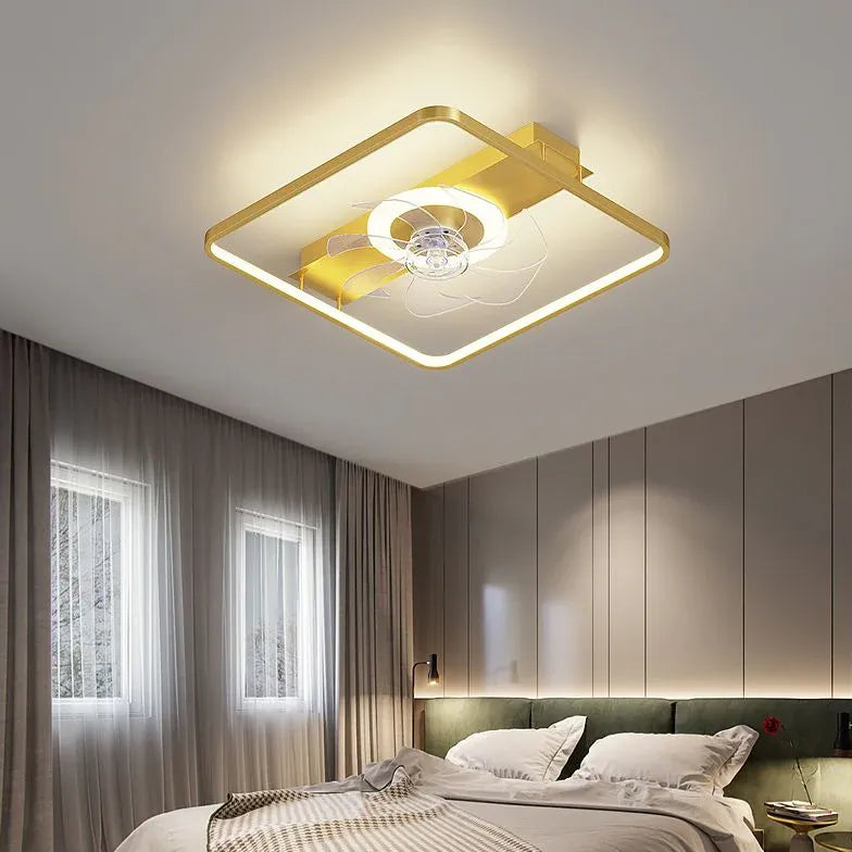 Black Ceiling Fan With Light For Bedroom Edge Metal Ip20 Led