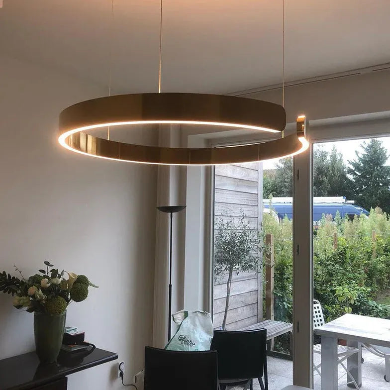 Light Single Pendant For Bedroom Circle Edge Metal Ip20 Led