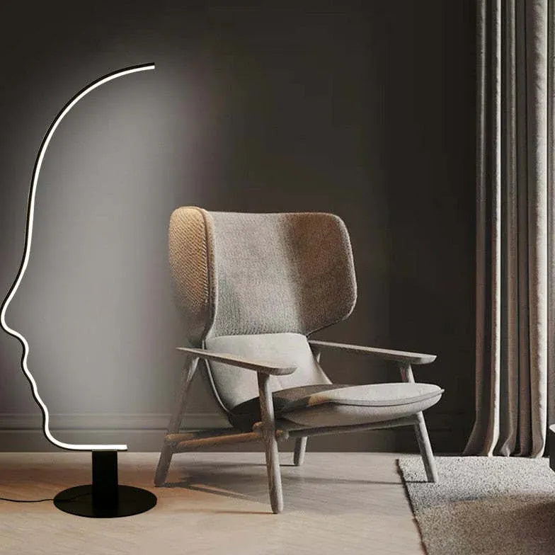 Black Floor Lamp For Bedroom Modern Metal & Silicon Plug Uk And Eu Led Strip