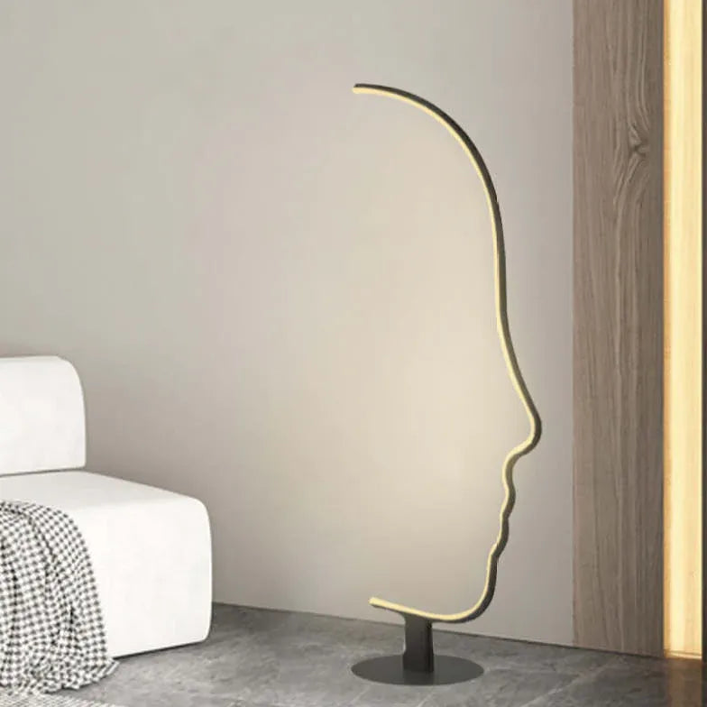 Black Floor Lamp For Bedroom Modern Metal & Silicon Plug Uk And Eu Led Strip