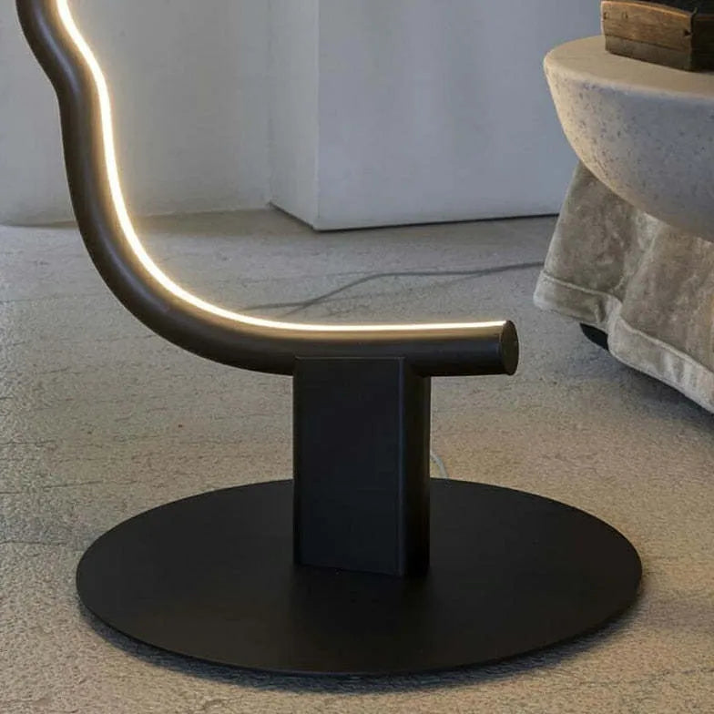 Black Floor Lamp For Bedroom Modern Metal & Silicon Plug Uk And Eu Led Strip