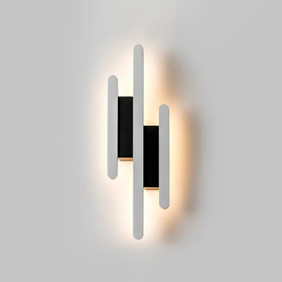 Black Flush Wall Light For Bedroom Edge Metal Ip20 Led Warm White