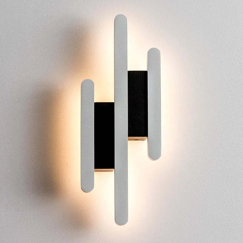 Black Flush Wall Light For Bedroom Edge Metal Ip20 Led Warm White