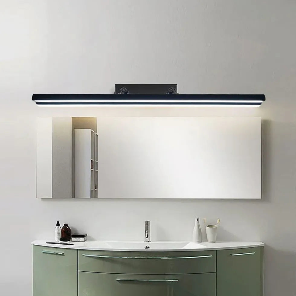 Black Mirror Light For Bathroom Linear Edge Acrylic Ip44