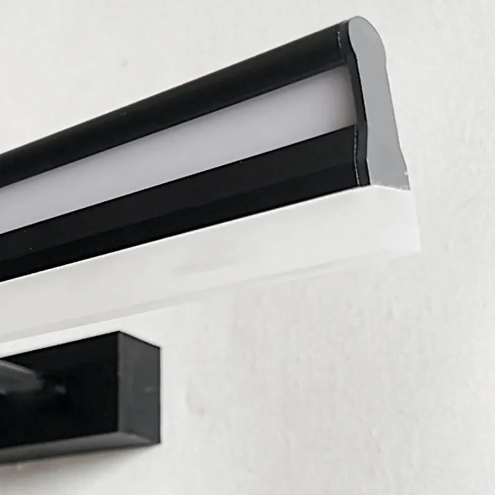 Black Mirror Light For Bathroom Linear Edge Acrylic Ip44