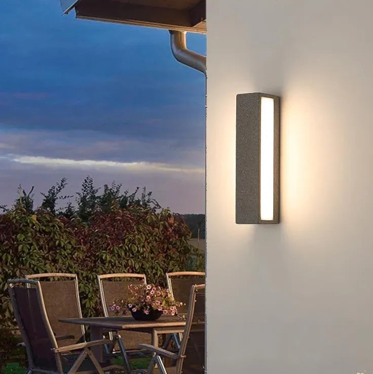 Black Led Outdoor 15" Wall Lamp