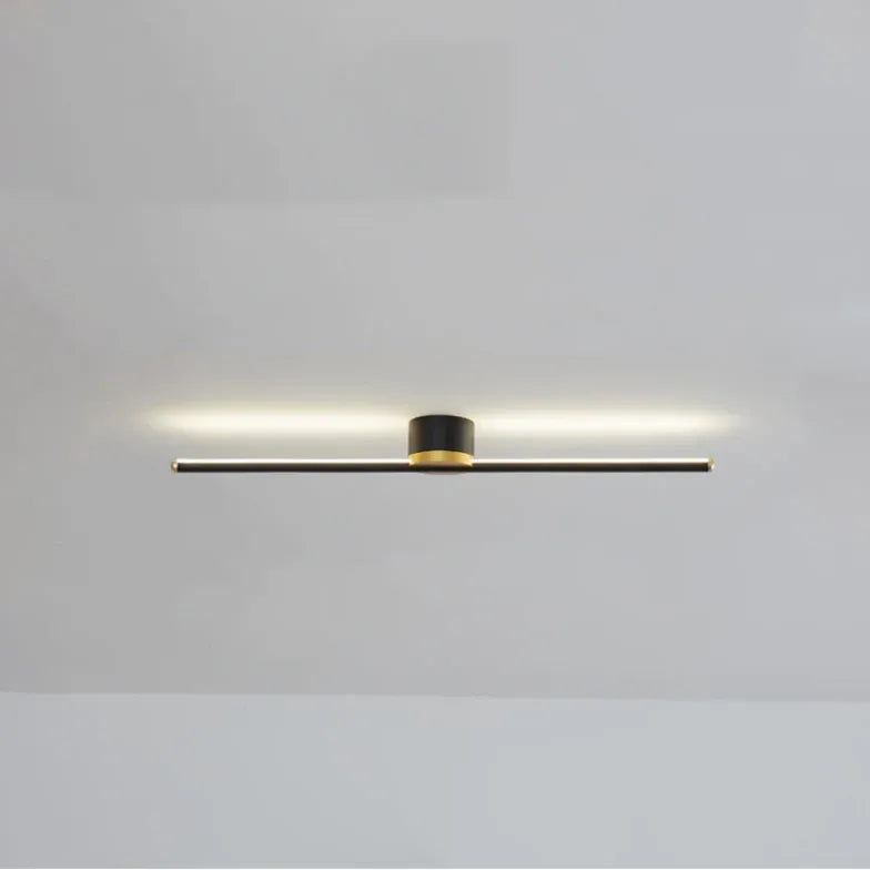 Black Flush Light For Bedroom Linear Edge Metal Ip20 Natural Light Led