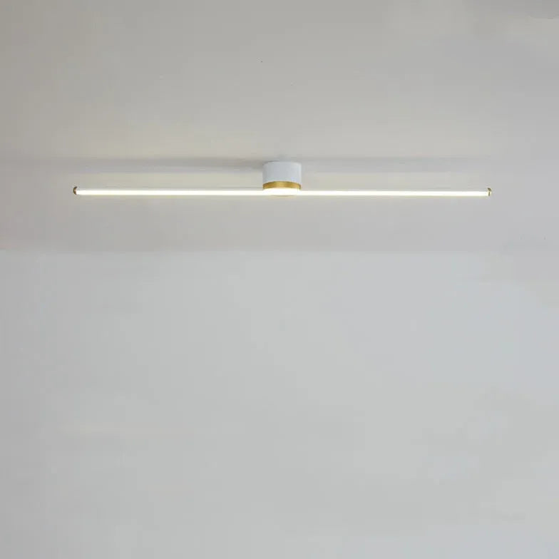 Black Flush Light For Bedroom Linear Edge Metal Ip20 Natural Light Led