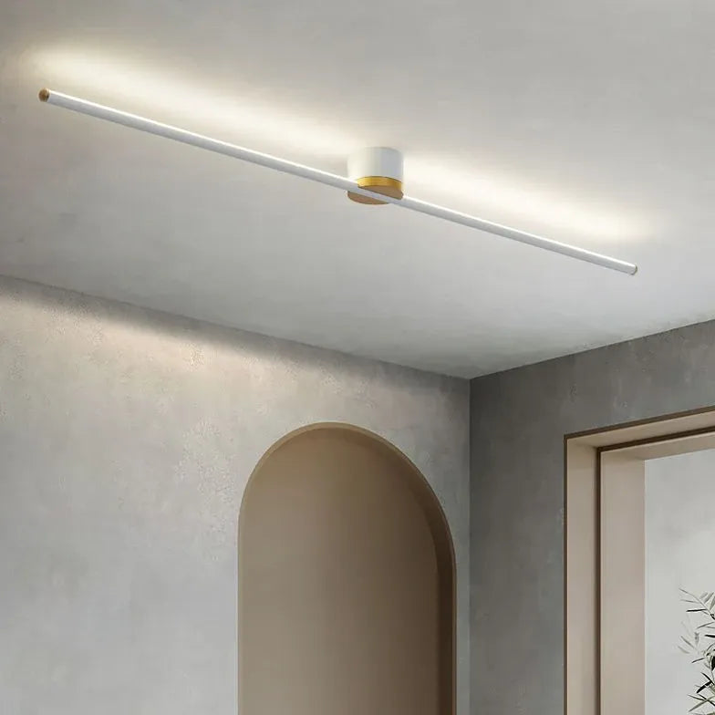 Black Flush Light For Bedroom Linear Edge Metal Ip20 Natural Light Led