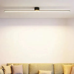 Black Flush Light For Bedroom Linear Edge Metal Ip20 Natural Light Led