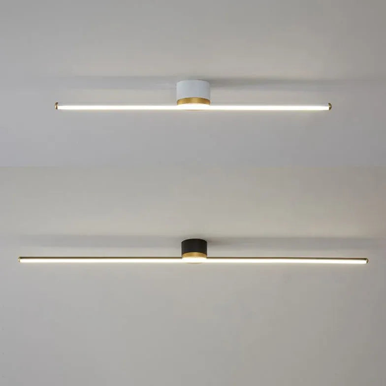 Black Flush Light For Bedroom Linear Edge Metal Ip20 Natural Light Led