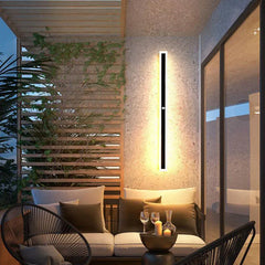 Black Outdoor Wall Light Linear Edge Metal & Acrylic Led