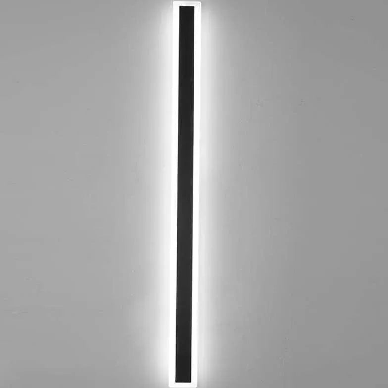 Black Outdoor Wall Light Linear Edge Metal & Acrylic Led